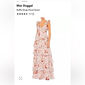 Mac Duggal Ruffle Strap Floral Gown.
